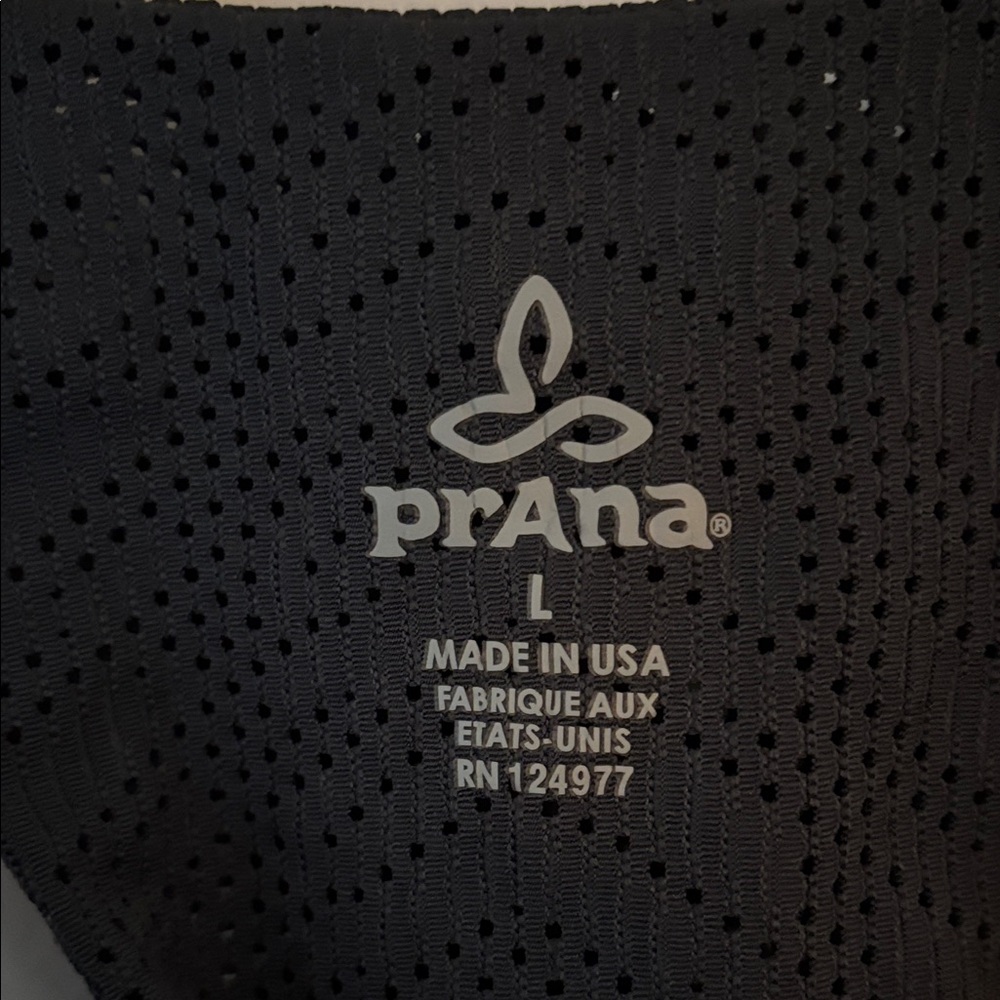 Prana Black Sleeveless Faux-Wrap Tank SZ L - Picture 2 of 6